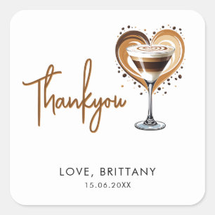 Pegatina Cuadrada Tini One Espresso Martini Baby Shower