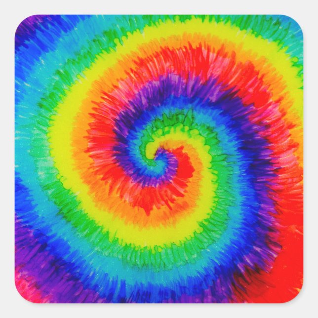 Pegatina Cuadrada Tinta de tinta de tinte de arcoiris para alcohol (Anverso)