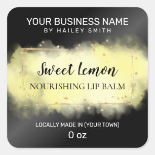 Pegatina Cuadrada Tinta Moderna Balcón Negro Y Amarillo Del Labio