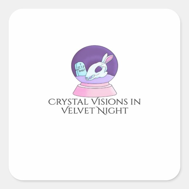 Pegatina Cuadrada Tinta Whimsigoth – Bosques místicos, lunas y magia (Anverso)