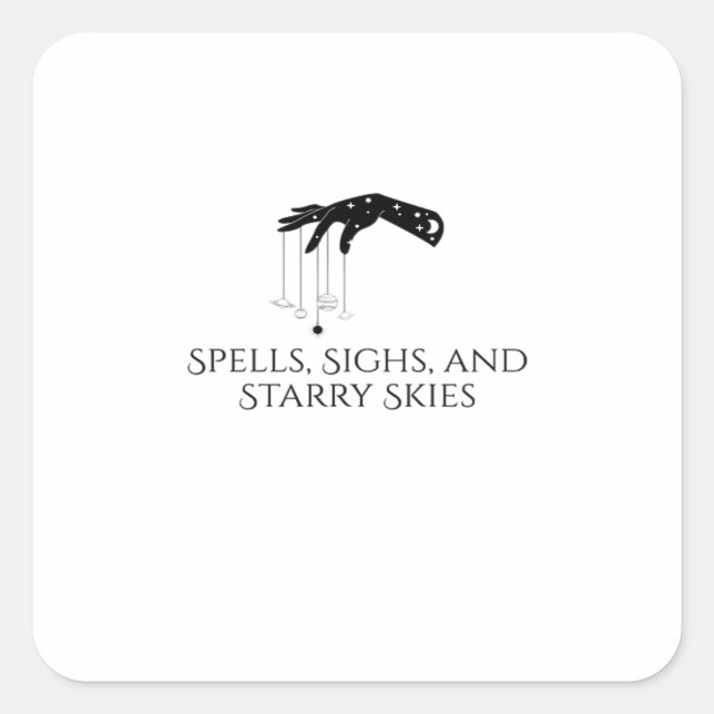 Pegatina Cuadrada Tinta Whimsigoth – Bosques místicos, lunas y magia (Anverso)