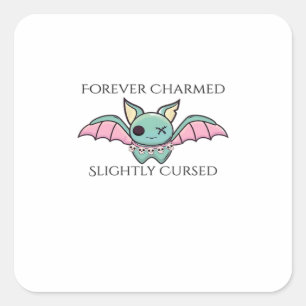 Pegatina Cuadrada Tinta Whimsigoth – Bosques místicos, lunas y magia