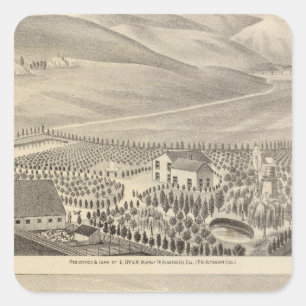 Pegatina Cuadrada Tintóreo, propiedades de Hupers