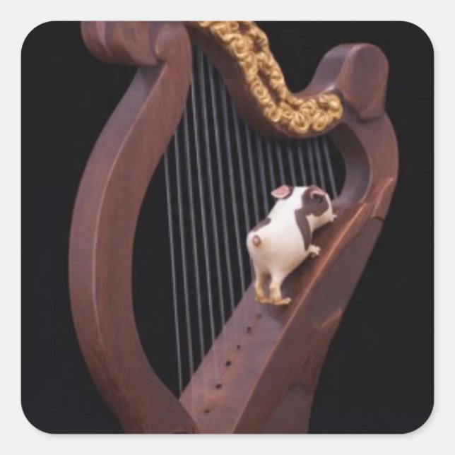 Pegatina Cuadrada Tiny Harp Climber Sticker (Anverso)