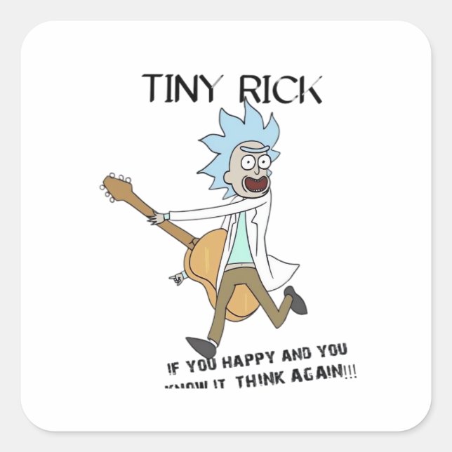 Pegatina Cuadrada Tiny Rick Classic (Anverso)