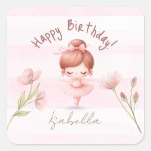 Pegatina Cuadrada Tiny Twirls – Ballerina