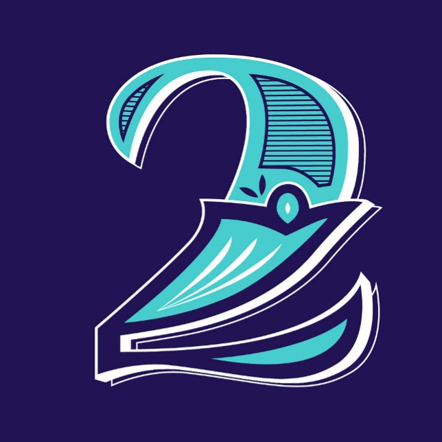 Pegatina Cuadrada Tipo de arte: número dos (Subido por el creador)