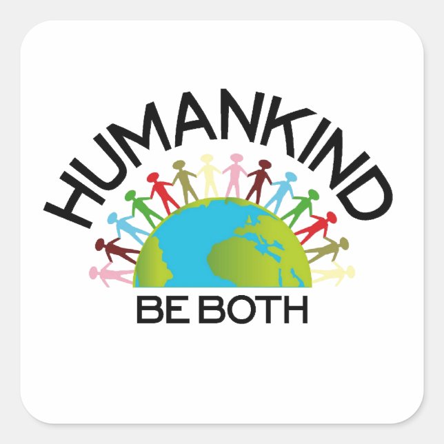 Pegatina Cuadrada Tipo humano (Anverso)