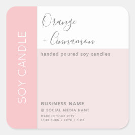 Pegatina Cuadrada Tipografía de bloques de color simple y elegante