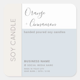 Pegatina Cuadrada Tipografía de bloques de color simple y elegante