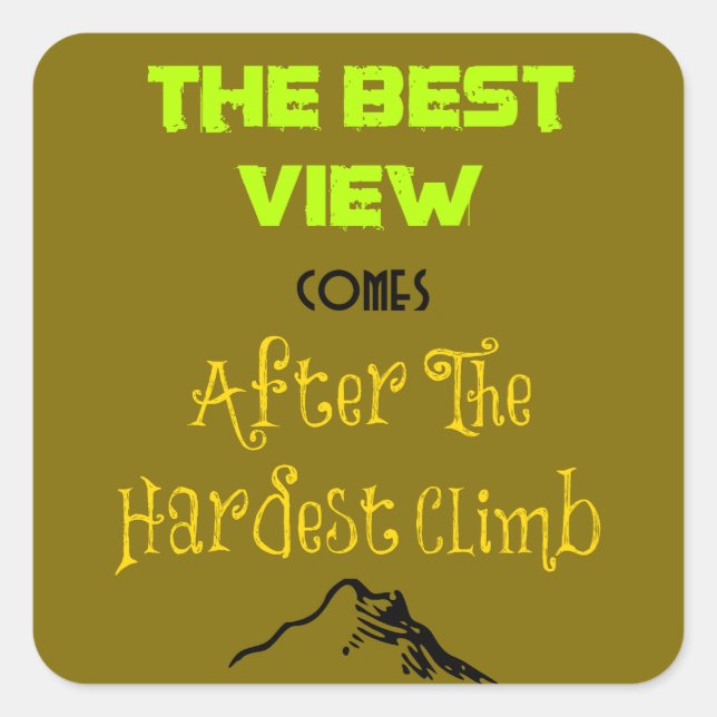 Pegatina Cuadrada Tipografía de citas de excursión motivada inspirad (Anverso)