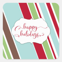 Tipografía de Felices Fiestas con Rayas Diagonales