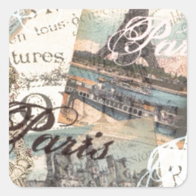 Pegatina Cuadrada Tipografía de monumentos históricos del desenlace  (Anverso)