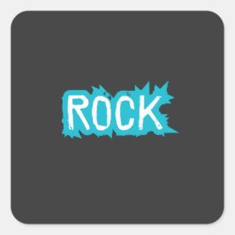Pegatina Cuadrada Tipografía de rock