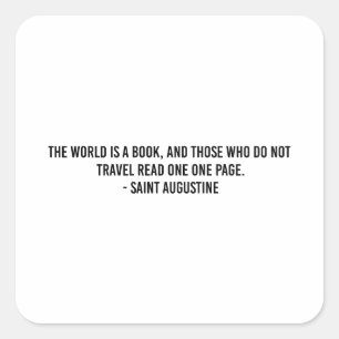 Pegatina Cuadrada Tipografía de viaje por el mundo