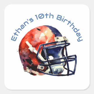 Pegatina Cuadrada Tipografía del béisbol azul y rojo