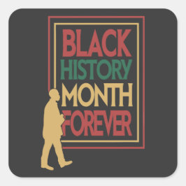 Pegatina Cuadrada Tipografía del Mes de la Historia Negra para Siemp