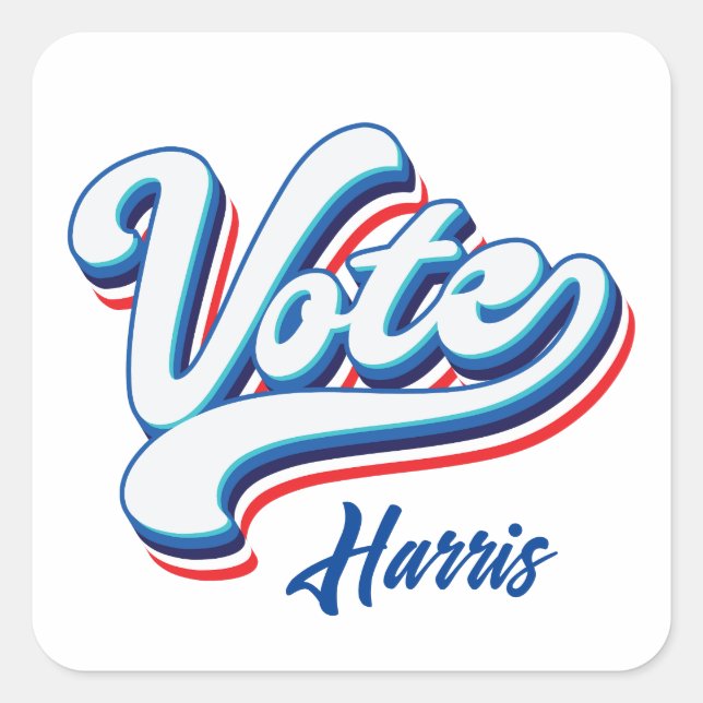 Pegatina Cuadrada Tipografía electoral de votación (Anverso)