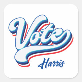 Pegatina Cuadrada Tipografía electoral de votación