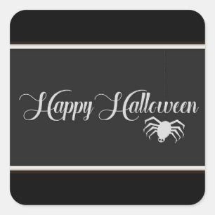 Pegatina Cuadrada Tipografía feliz de Halloween