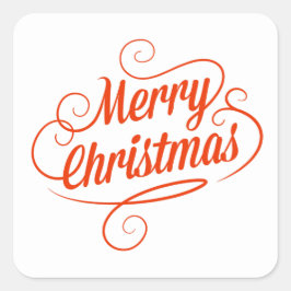 Pegatina Cuadrada Tipografía navideña Red Cheful
