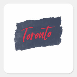 Pegatina Cuadrada Tipografía roja manuscrita de Toronto