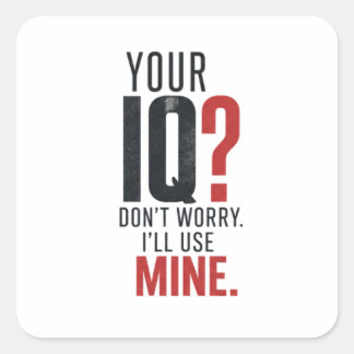 Pegatina Cuadrada Tipografía sarcástica Smart IQ