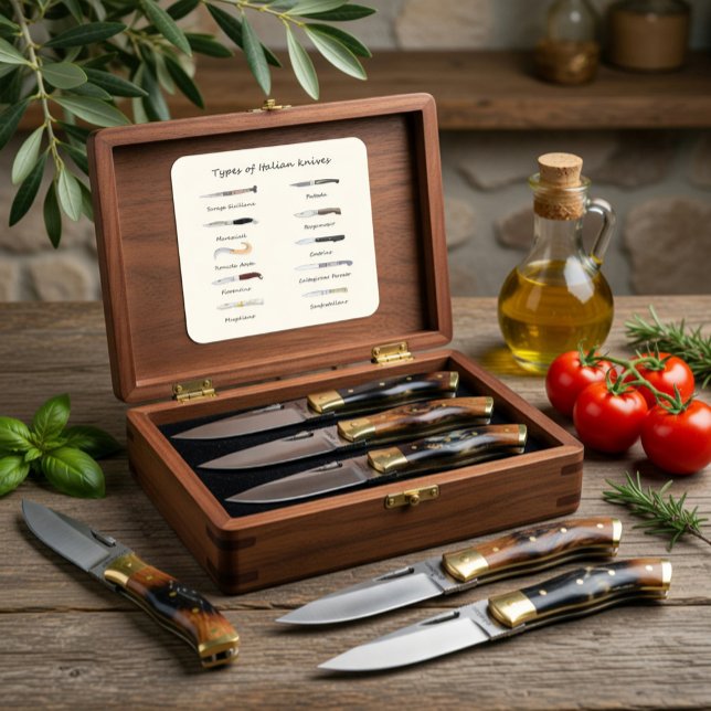 Pegatina Cuadrada Tipos de cuchillos italianos (Subido por el creador)