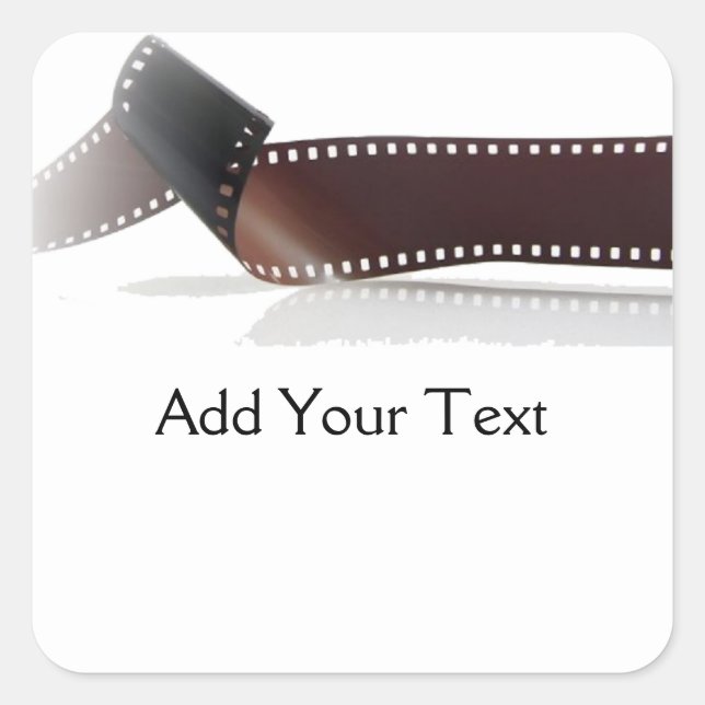 Pegatina Cuadrada Tira de película con reflexión sobre el blanco (Anverso)
