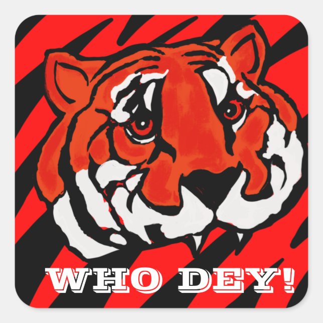 Pegatina Cuadrada TIRA naranja Y NEGRA (Anverso)