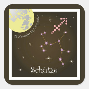 Pegatina Cuadrada Tirador el 23. noviembre hasta el 21. diciembre