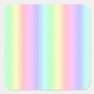 Pegatina Cuadrada Tiras de arcoiris Pastel - Patrón