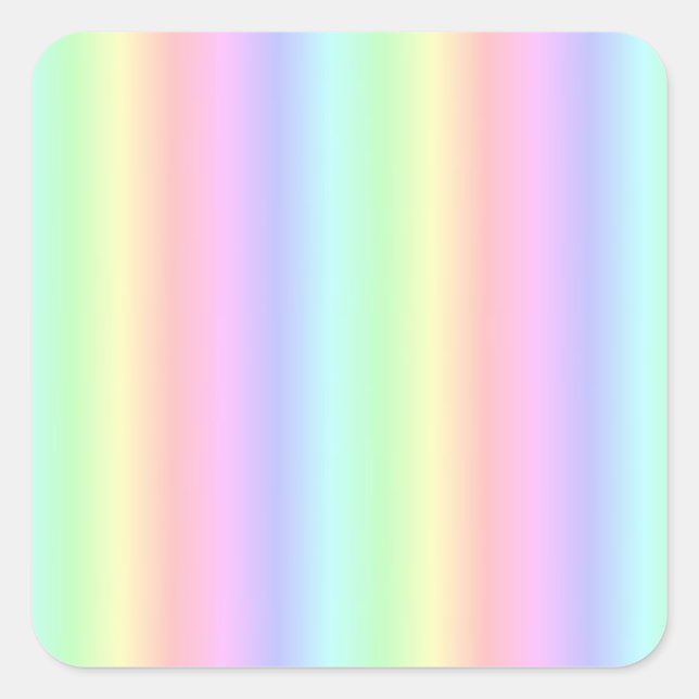Pegatina Cuadrada Tiras de arcoiris Pastel - Patrón (Anverso)