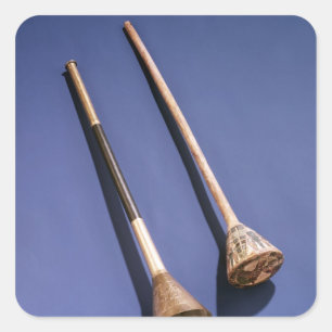 Pegatina Cuadrada Tiras y tapón de madera