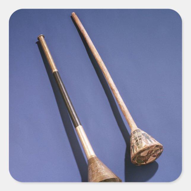 Pegatina Cuadrada Tiras y tapón de madera (Anverso)