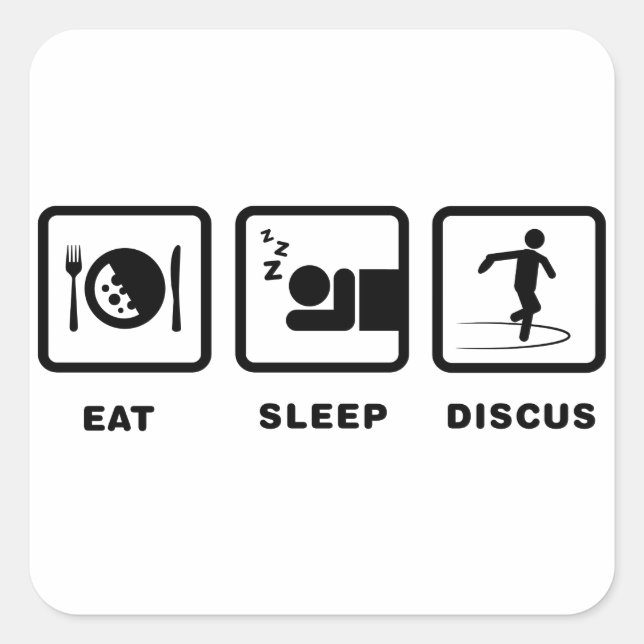 Pegatina Cuadrada Tiroteo de Discus (Anverso)