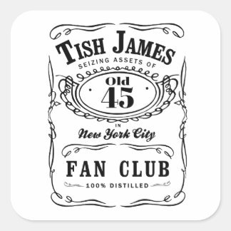 Pegatina Cuadrada Tish James Fan Club