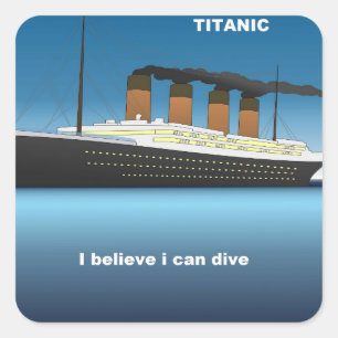 Pegatina Cuadrada titanic dive