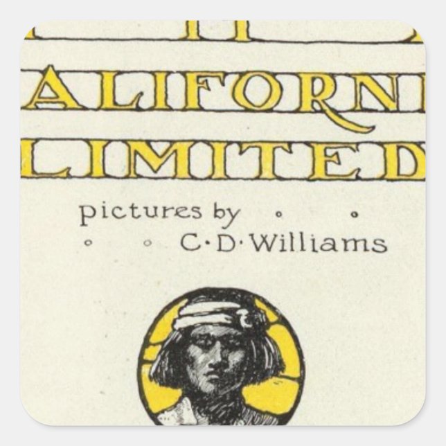 Pegatina Cuadrada Title Page California Limited (Anverso)