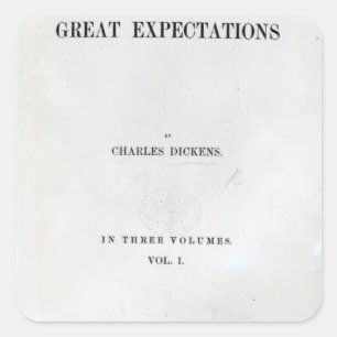 Pegatina Cuadrada Titlepage a las granes expectaciones de Charles