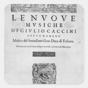 Pegatina Cuadrada Titlepage de "Nouve Musiche" por Giulio Caccini