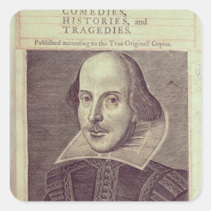 Pegatina Cuadrada Titlepage de 'Sr. Guillermo Shakespeares