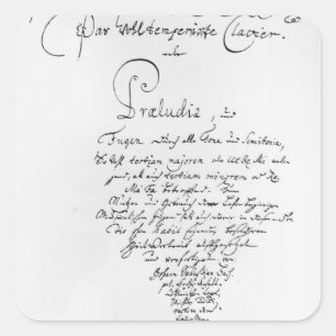 Pegatina Cuadrada Titlepage manuscrito del pozo moderado