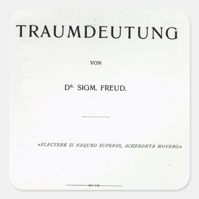 Pegatina Cuadrada Titlepage to Die Traumdeutung por Sigmund Freud (Anverso)