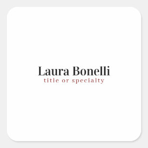 Pegatina Cuadrada Título de nombre sencillo profesional moderno mini