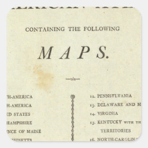 Pegatina Cuadrada Título Página Álbum Americano