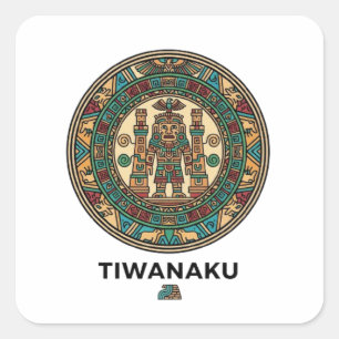 PEGATINA CUADRADA TIWANAKU