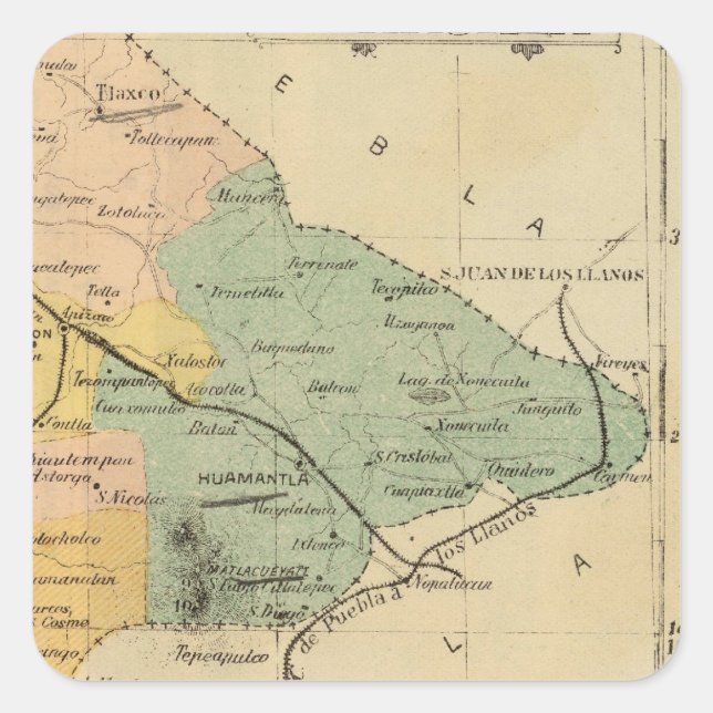 Pegatina Cuadrada Tlaxcala, México (Anverso)