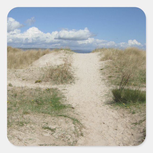 Pegatina Cuadrada To the Beach at Nairn (Anverso)