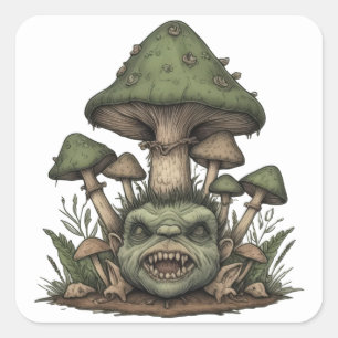 Pegatina Cuadrada Toadstool Troll